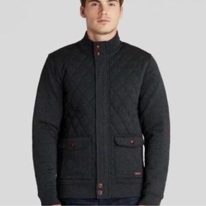 Ted Baker London Quilted Bomber Field Jacket Dark Charcoal Gray Size 4 (M)